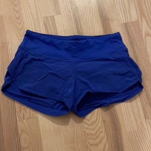 Size 2 blue lululemon speed up shorts